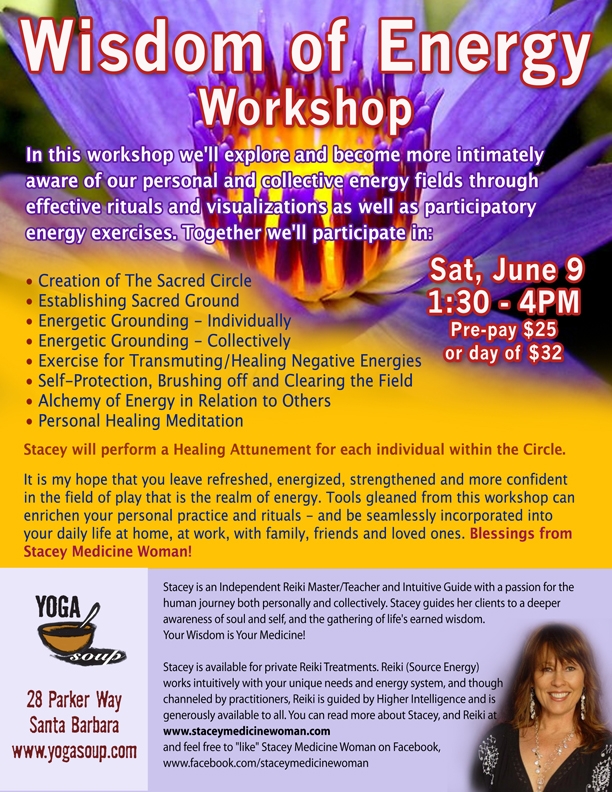 Wisdome of Energy Workshop at Yoga Soup